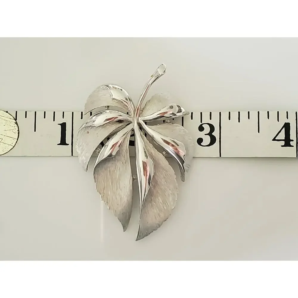 Vintage Mid-Century Crown Trifari Leaf Brooch